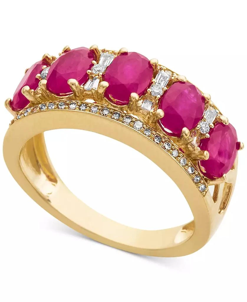 Macy's Sapphire (2-7/8 ct. t.w.) & Diamond (1/3 ct. t.w.) Ring in 14k White Gold (Also in Emerald, Tanzanite and Ruby) 6