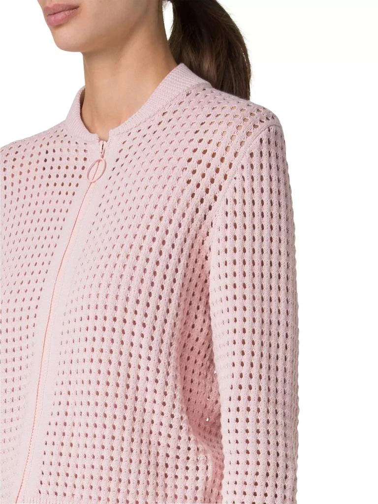 Akris Chunky Knit Mesh Cardigan Bomber 6