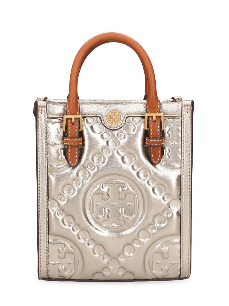 TORY BURCH Mini T Monogram Metallic Puffy Bag