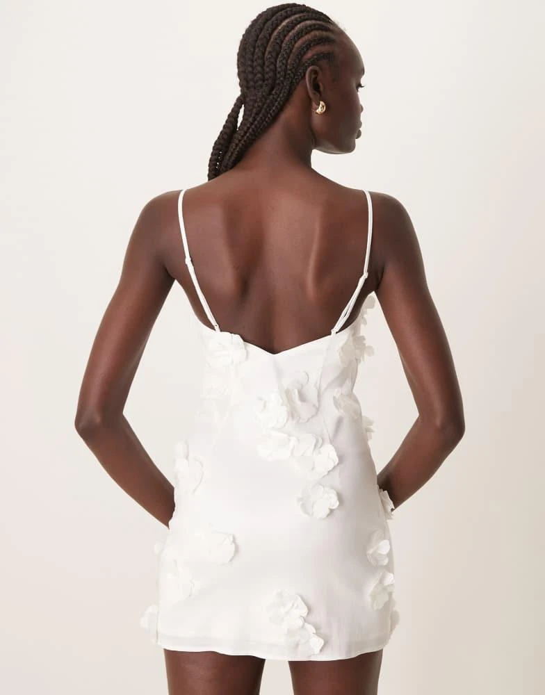 Abercrombie & Fitch Abercrombie & Fitch bridal 3-D applique mini dress in white 4