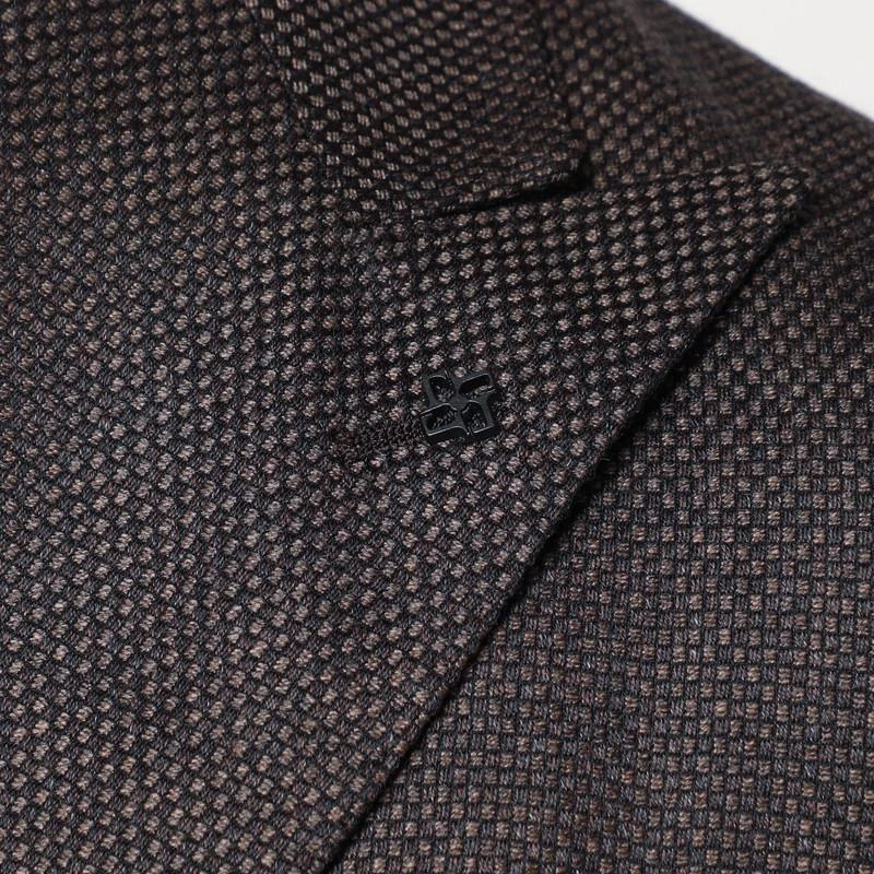 TAGLIATORE Brown wool double-breasted jacket 4