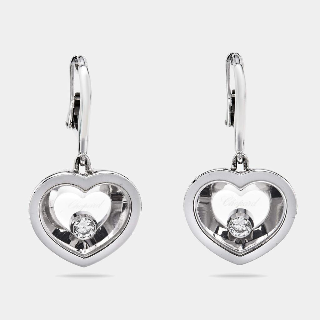 happy樣　専用 Chopard Happy Hearts Diamond 18K White Gold Drop Earrings