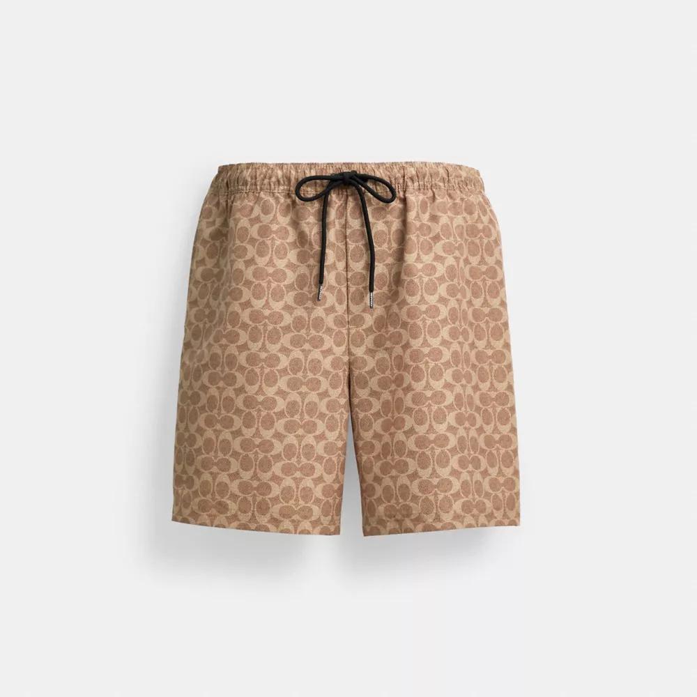 Coach Signature Swim Trunks In Recycled Polyester