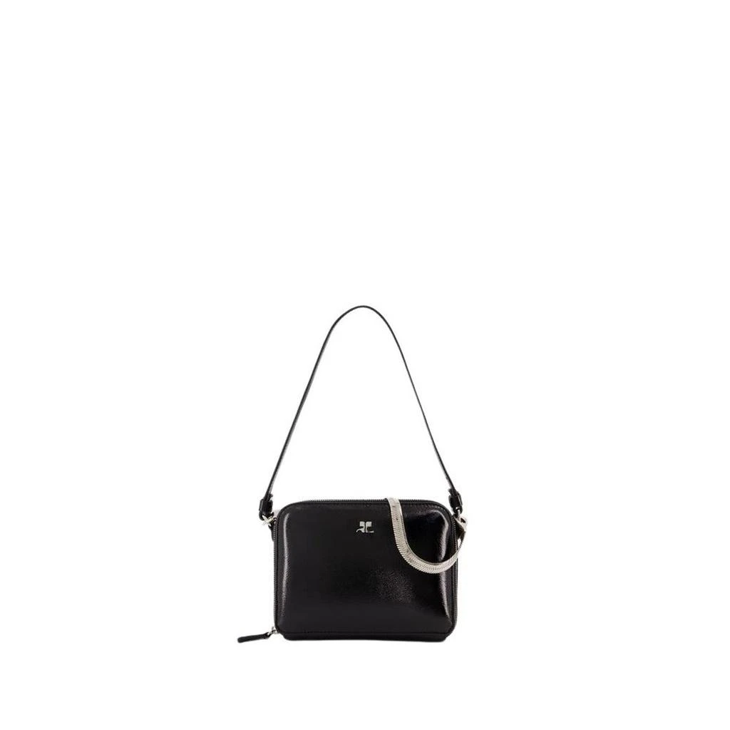 Courrèges Cloud Chained Naplack Purse - Leather - Black