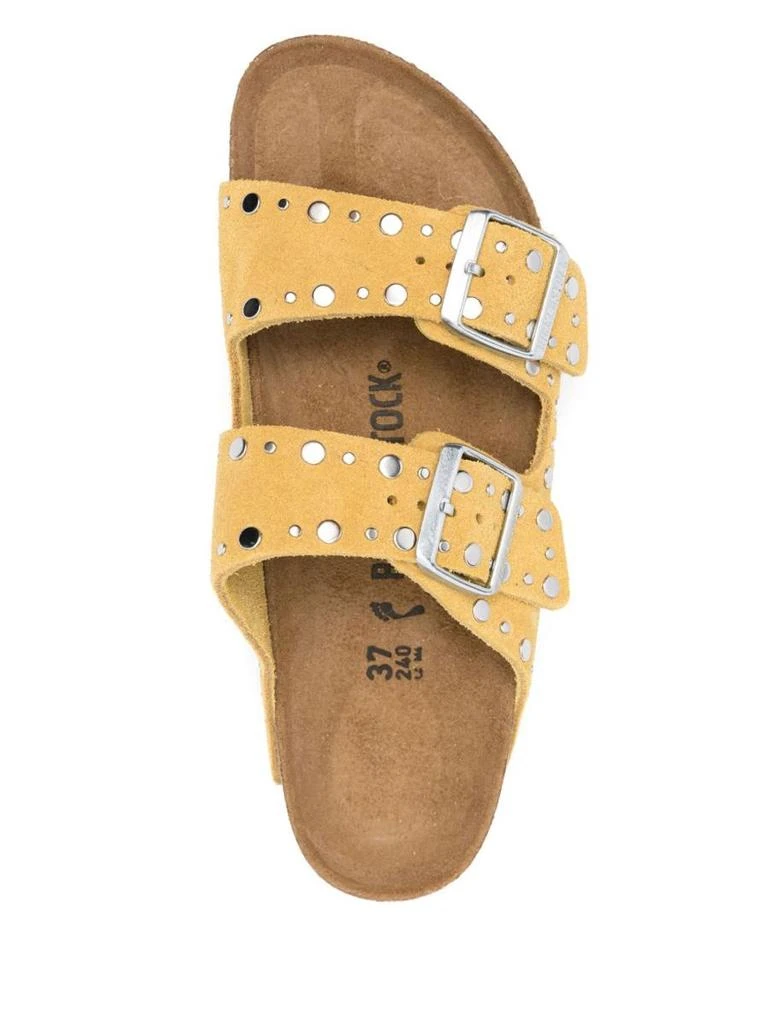 Birkenstock Birkenstock 'Arizona' Leather Slippers In Mustard Yellow 3