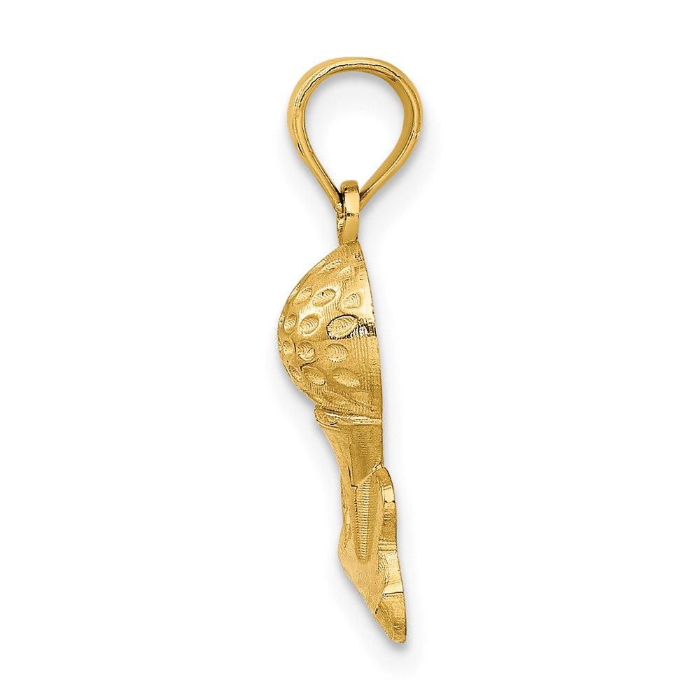 Diamond2Deal 10k Yellow Gold Solid Polished Golfing Charm Pendant