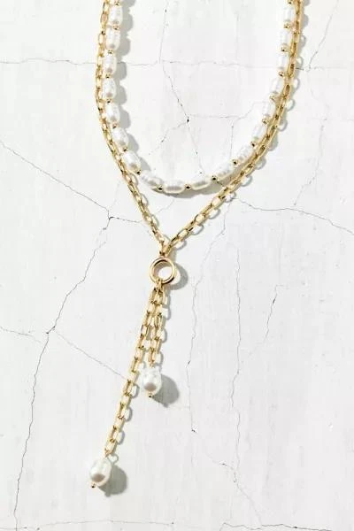 Urban Outfitters Pearl Layered Lariat Necklace 2