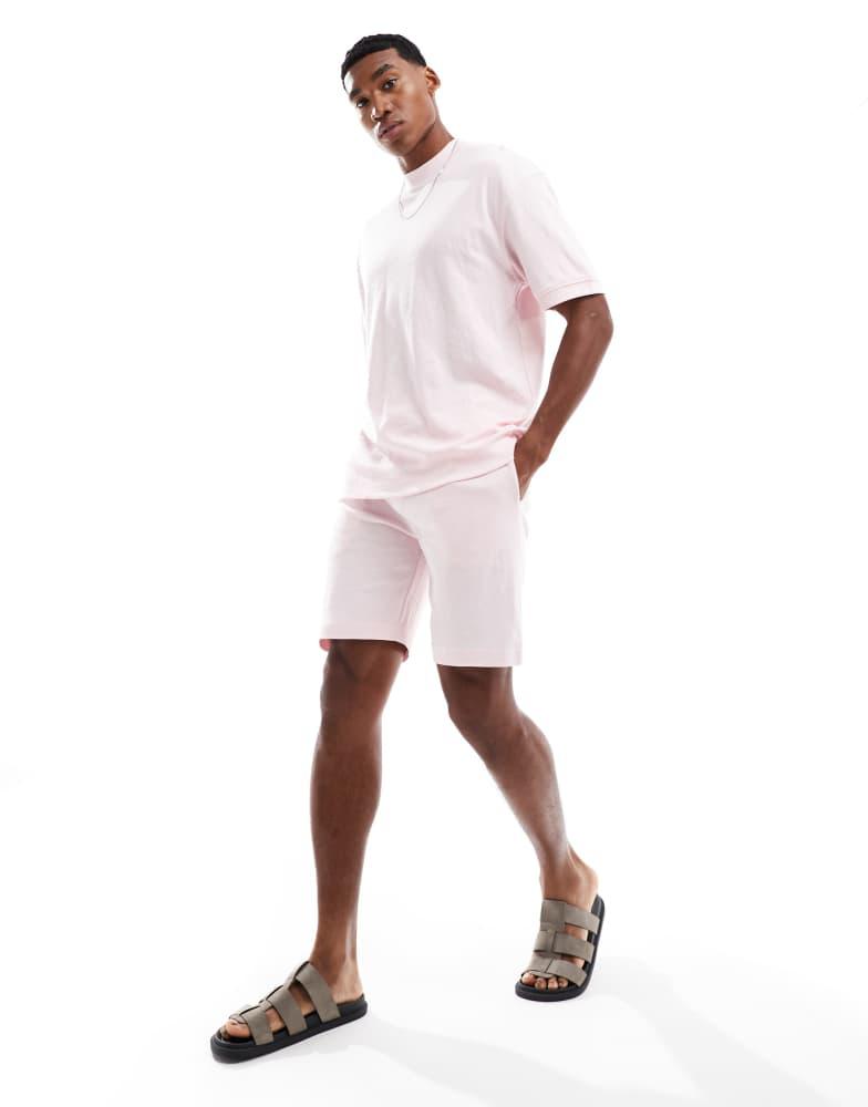 Brave Soul Brave Soul Oversized t-shirt & short co-ord set in pink