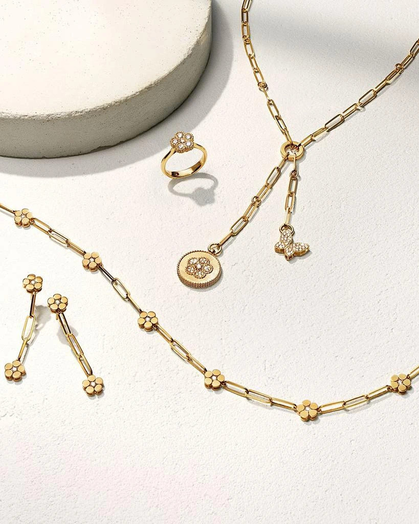 Roberto Coin 18K Yellow Gold Daisy Diamond Flower Disc & Butterfly Lariat Necklace, 17" - Exclusive 2