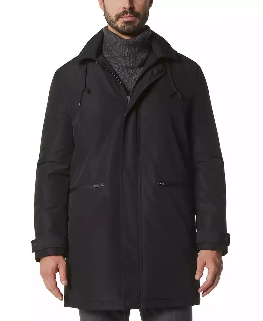 Marc New York by Andrew Marc Men's Merrimack City Rain Topper with Removable Hood 4