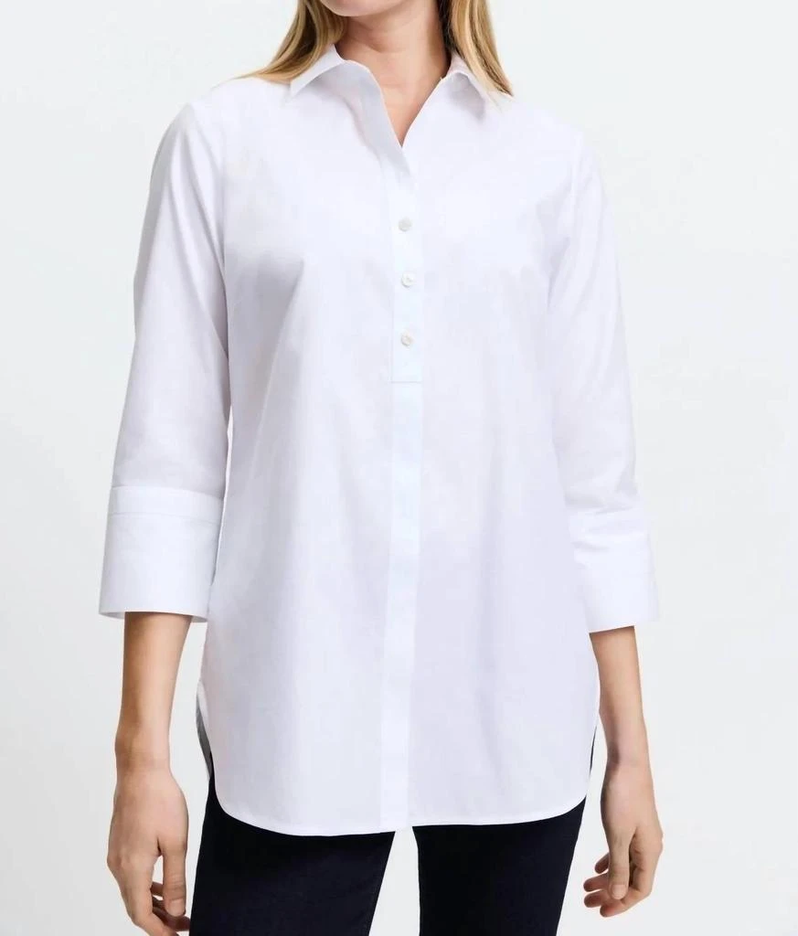 FOXCROFT Madison Essential Pinpoint No Iron Shirt In White 1