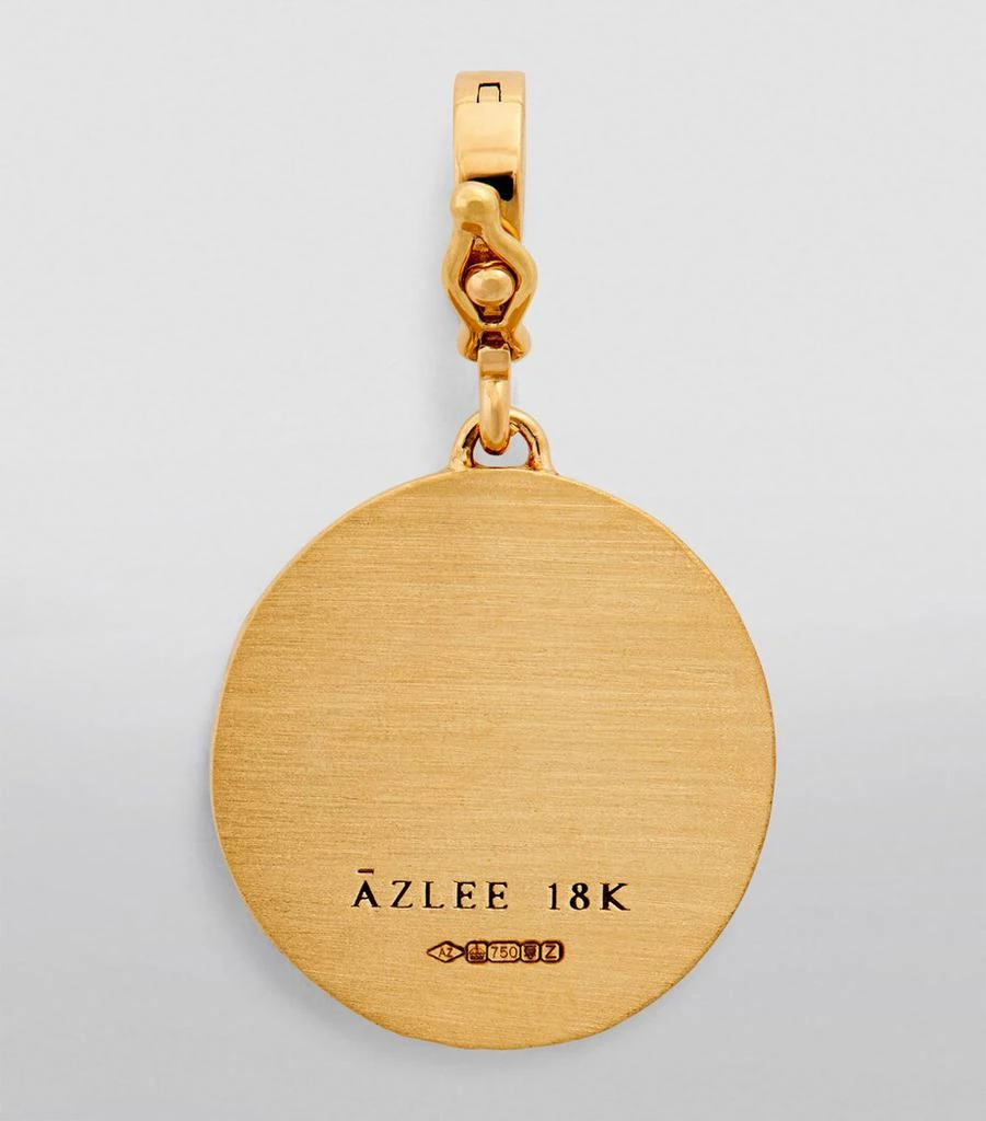 Azlee Yellow Gold and Diamond Prosperity Palm Coin Charm 3