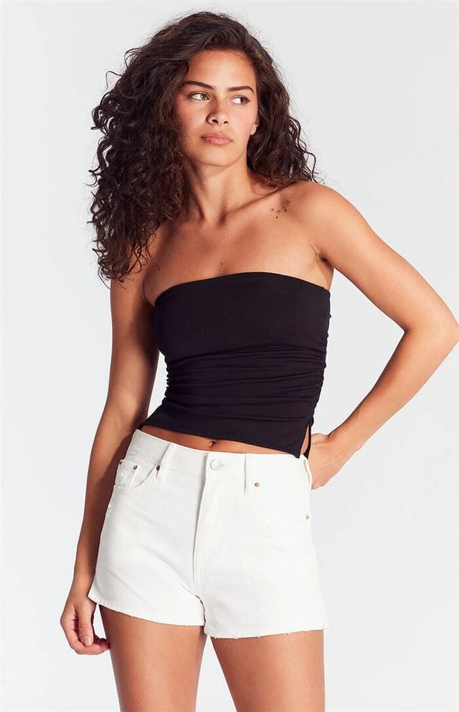 PacSun White Ripped High Waisted Denim Festival Shorts 1