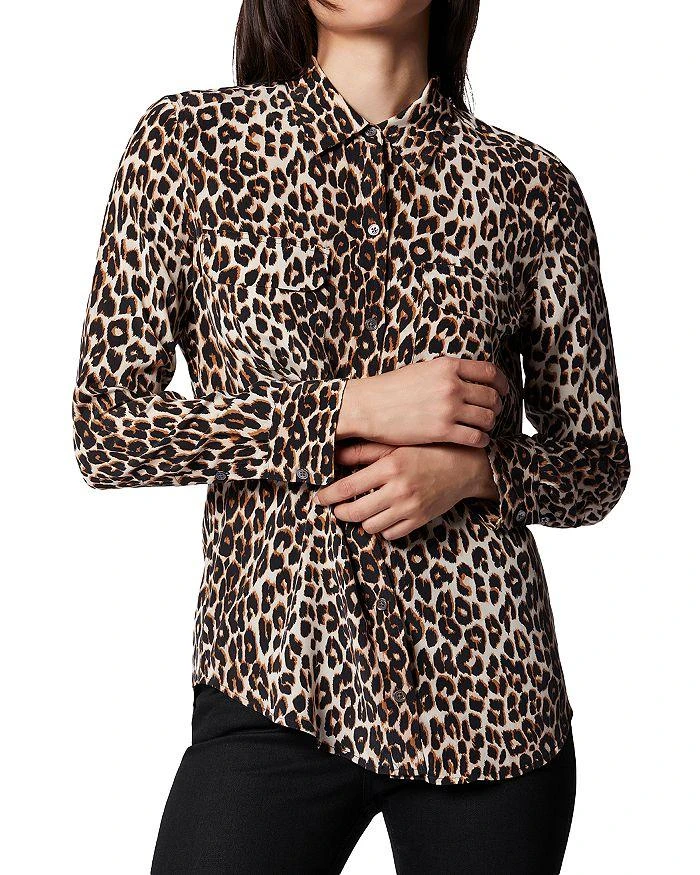 Equipment Slim Signature Leopard Printed Silk Shirt 5