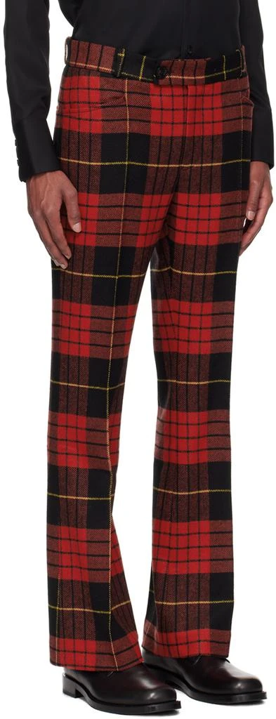 Ernest W. Baker Red Tartan Flare Trousers 2
