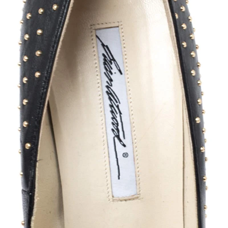 Brian Atwood Brian Atwood Black Leather Studded Platform Pumps Size 38.5 7