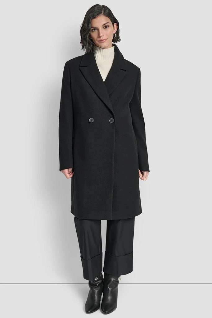 DKNY DOUBLE BREASTED FAUX WOOL COAT 1