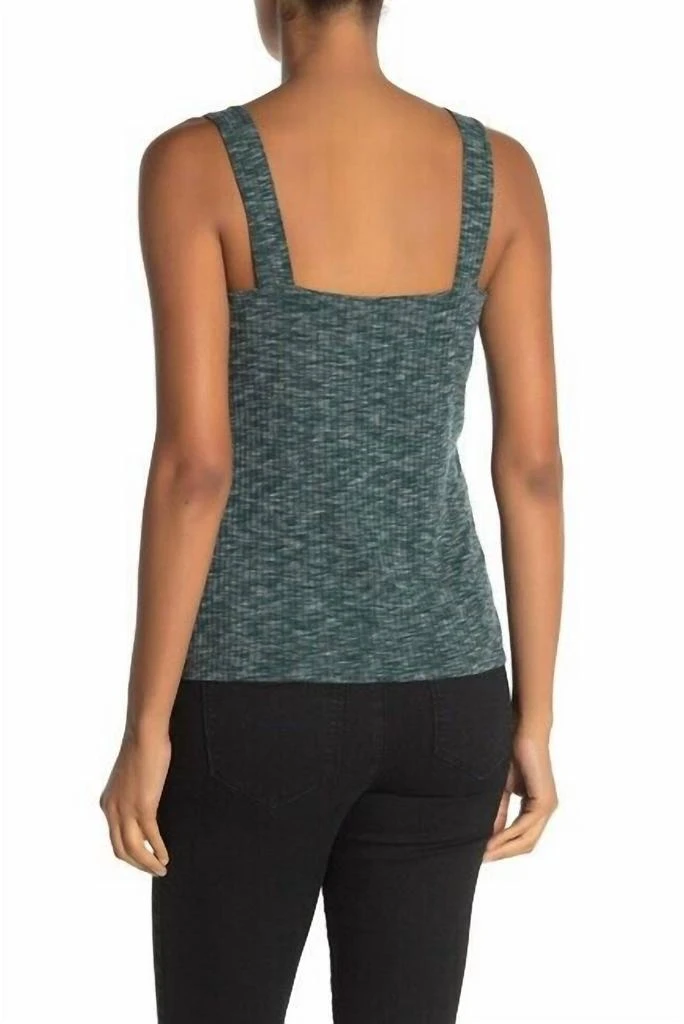 Bobeau Ribbed Marl Tank Top In Bottle Green 2