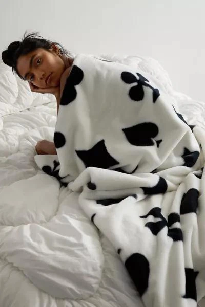 Urban Outfitters Harper Faux Fur Printed Throw Blanket 1