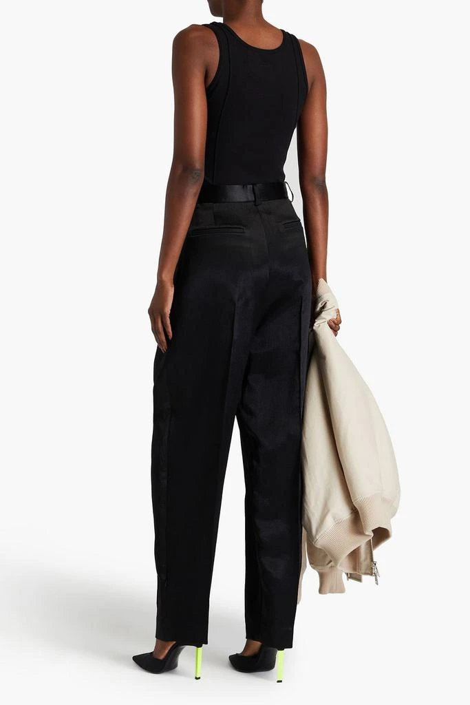 Peter Do Pleated satin-twill tapered pants 3