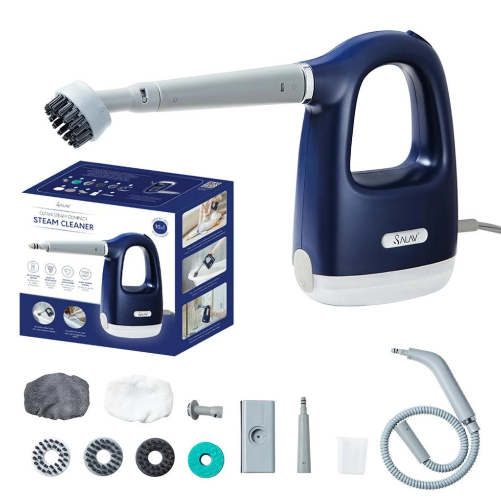 SALAV 1100 Watt Handheld Steam Cleaner with 10pc Accessories Set Navy