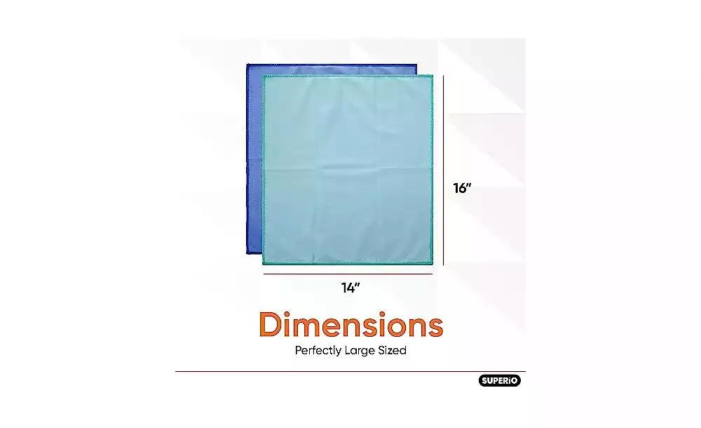 Superio Microfiber Glass, Window, and Mirror Cleaning Cloth 14"x16" 2