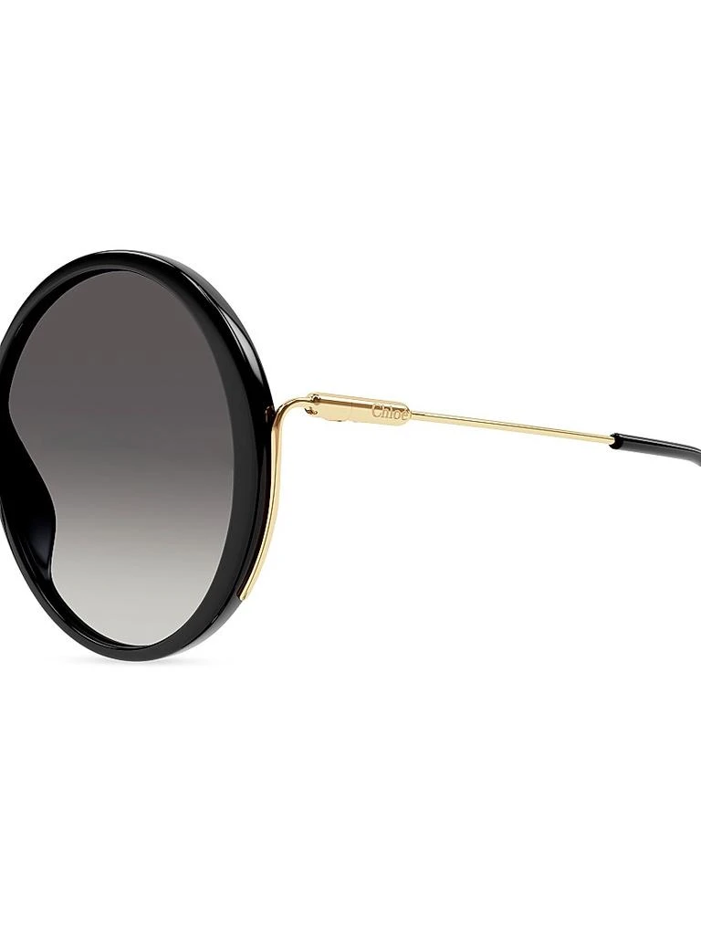 Chloe Elys Acetate 58MM Round Sunglasses Black Gold Chloé Elys Acetate 58MM Round Sunglasses | Saks Fifth Avenue main image 3