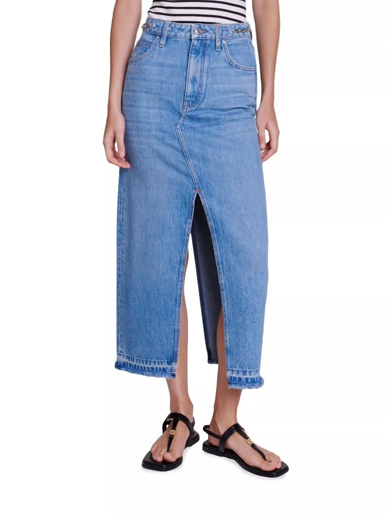 Maje Long Denim Skirt 2