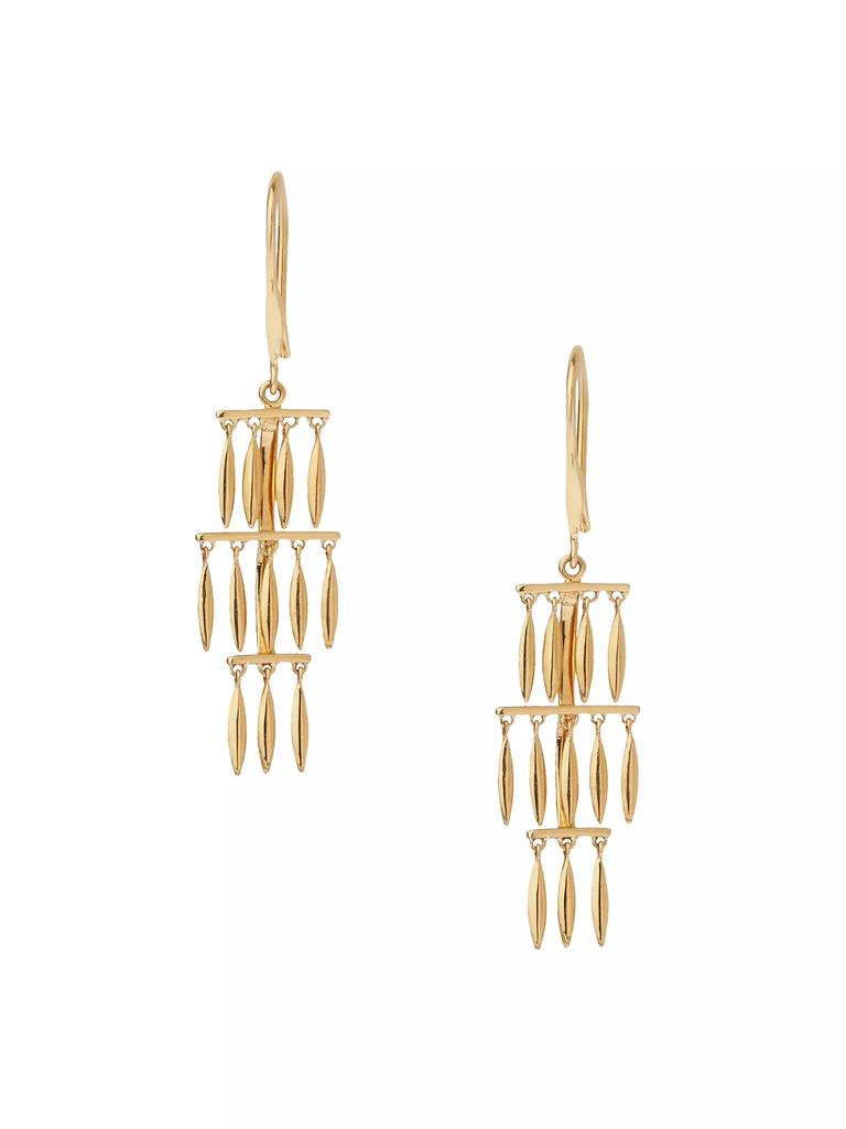 Ileana Makri Grass Multi Dewdrops 18K Yellow Gold Drop Earrings