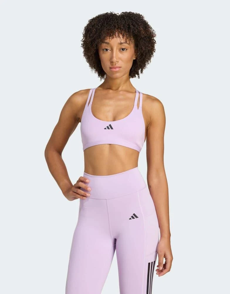 Adidas adidas Training Aeroimpact luxe training light-support bra in powder plum 1