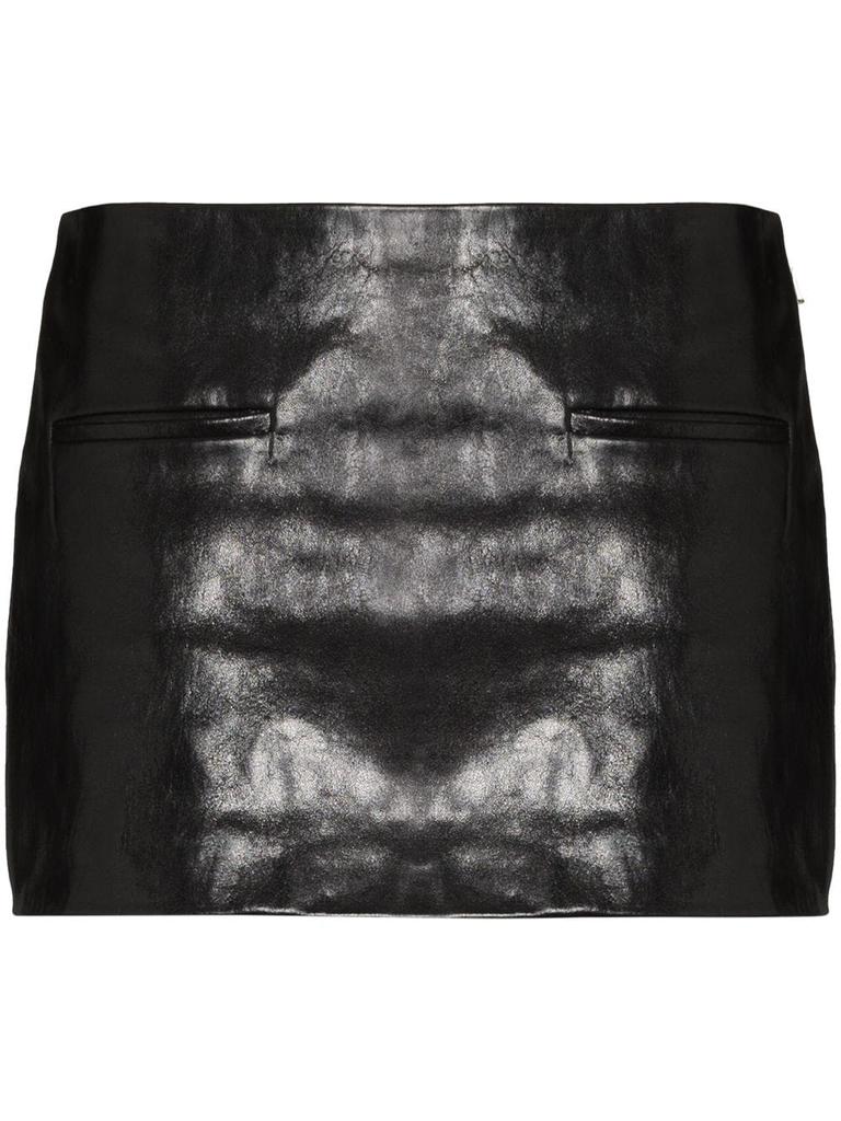 The Attico Edie leather miniskirt - women -  -  - Black