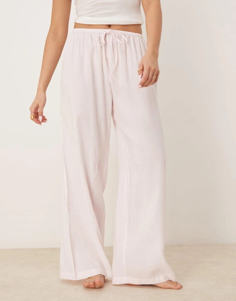 Luna Luna oversized pyjama bottoms in baby pink stripe 3