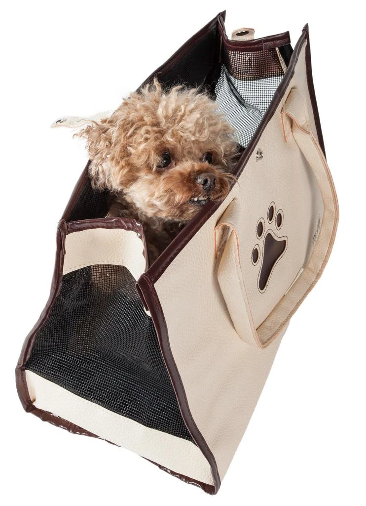 Pet Life 'Posh Paw' Elegant Leatherette Designer Fashion Travel Pet Dog Carrier Tote 2