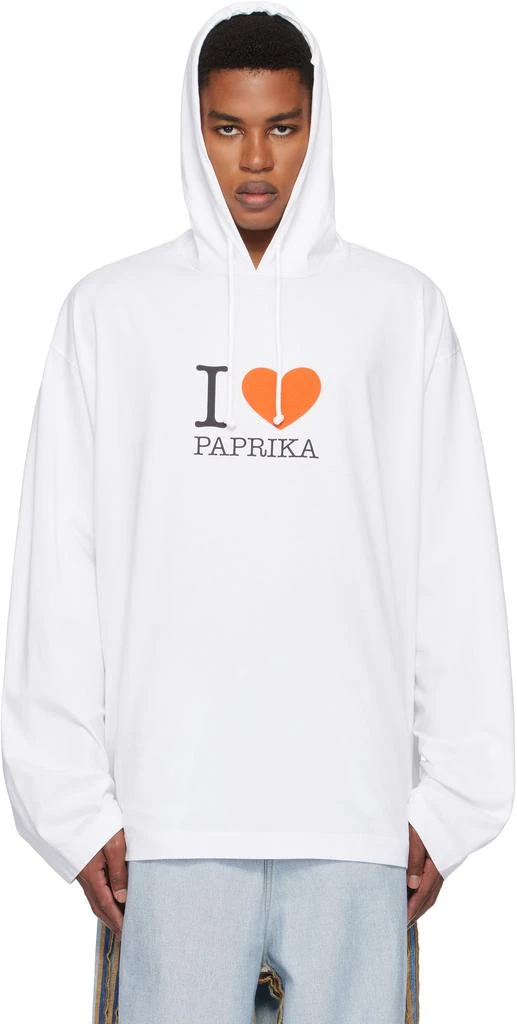 Vetements White 'I Love Paprika' Hoodie 1