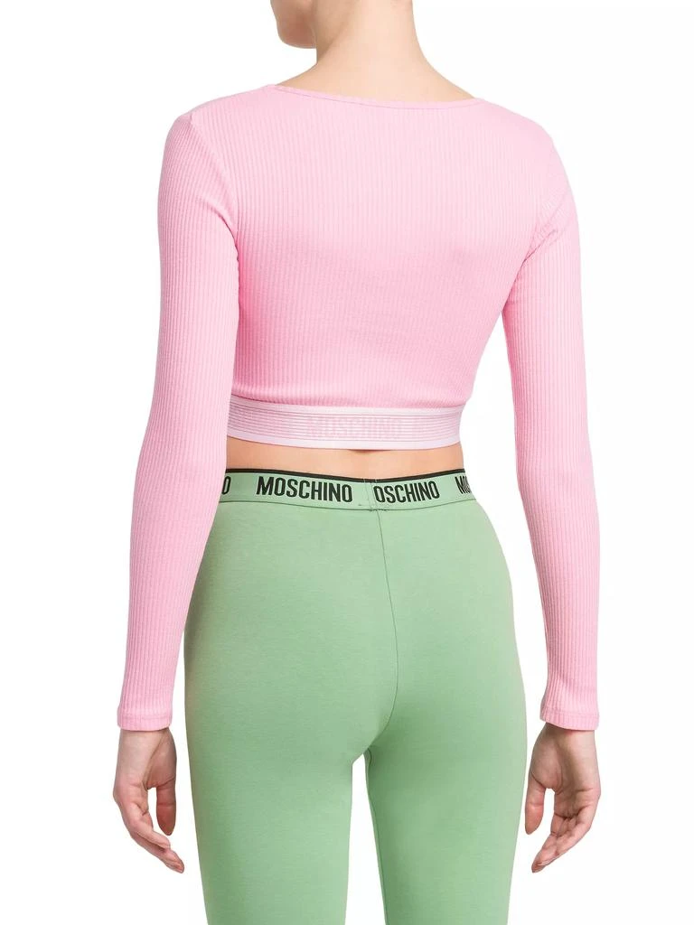 Moschino Logo-Banded Long-Sleeve Crop Top 5