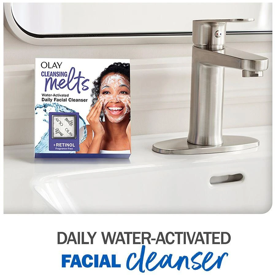 Olay Cleansing Melts + Retinol Face Cleanser, Water-Activated Face Wash No scent 3