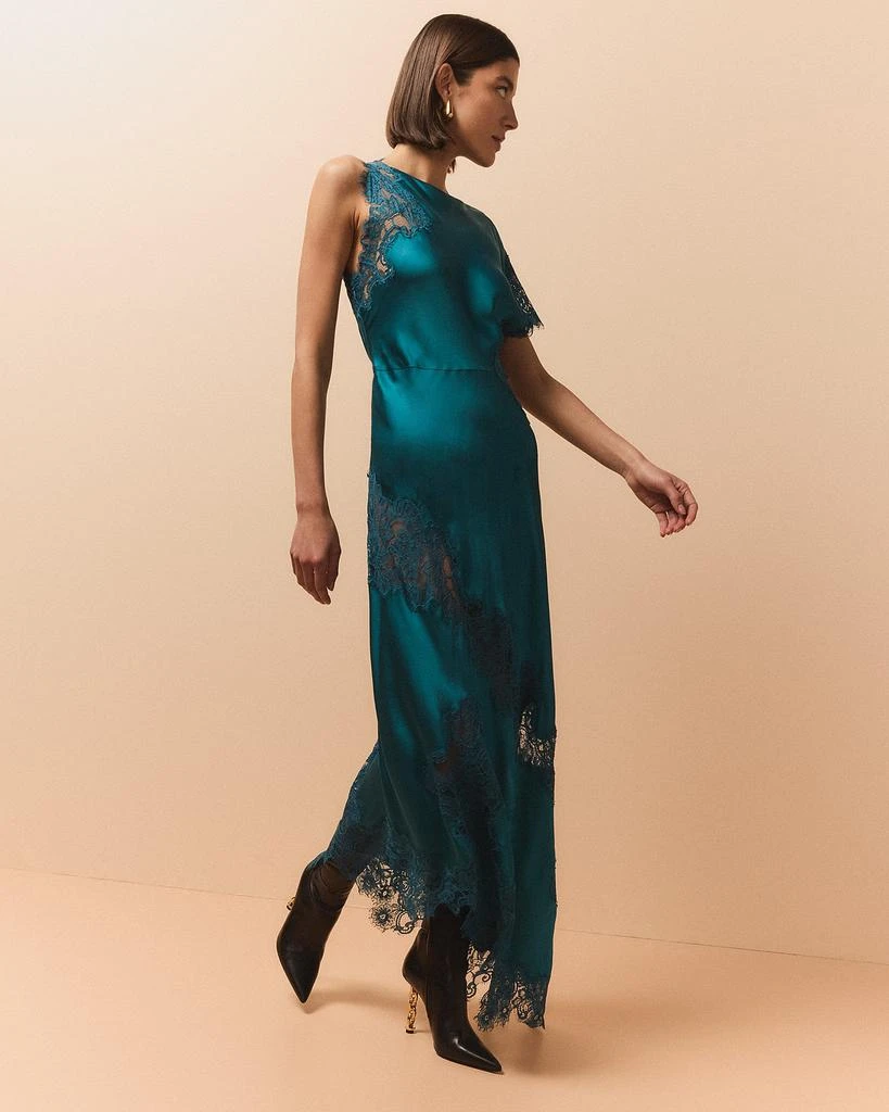 A.L.C. Alessia Satin and Lace Maxi Dress 2