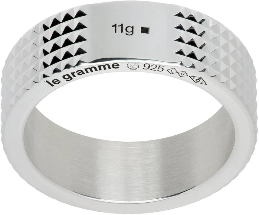 Le Gramme Silver 'La 11g' Guilloché Ribbon Ring 1