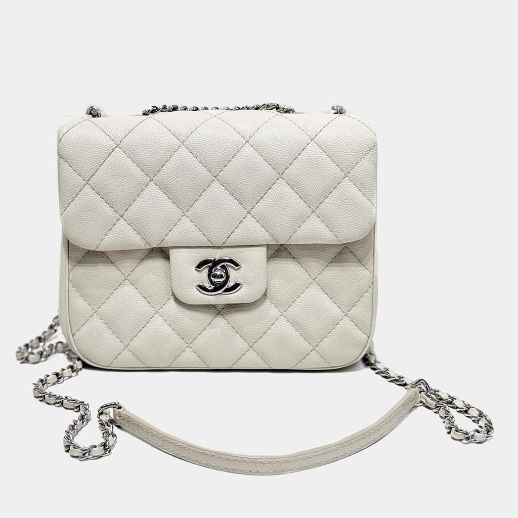 Chanel Chanel Ivory Lychee Leather Crossbody Handbag