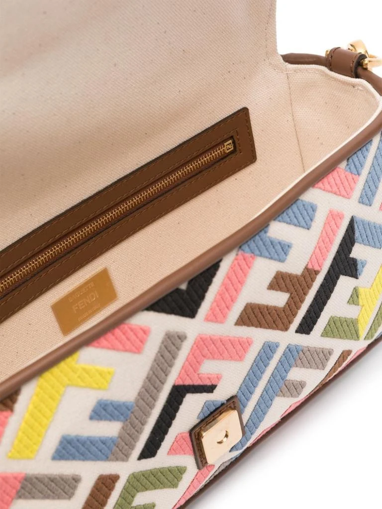 Fendi FENDI - Baguette Embroidered Canvas Shoulder Bag 4