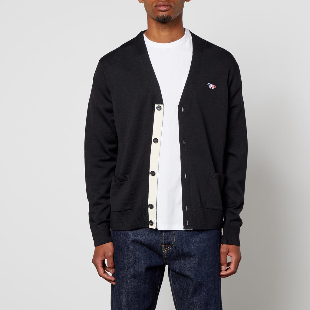Maison Kitsune Maison Kitsuné Tricolour Fox Patch Classic Cardigan - Black