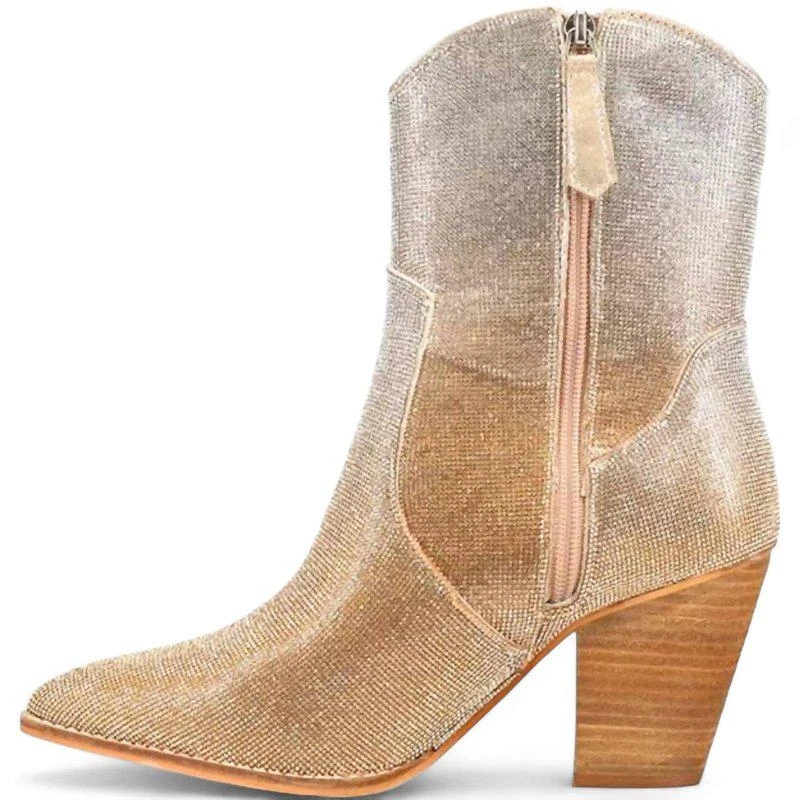 Corkys Women's Selfie Rhinestone Bootie In Gold Ombre 2
