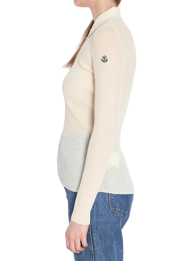 Moncler Moncler Long-Sleeved Fine Ribbed Polo Top 3