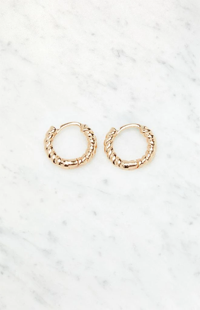 John Galt Gold Croissant Hoop Earrings 1