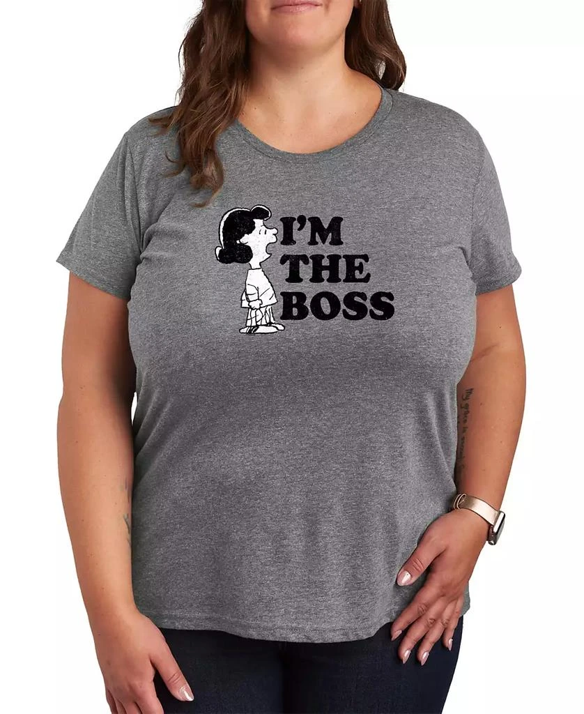 Hybrid Apparel Trendy Plus Size Peanuts Lucy Graphic T-shirt 1