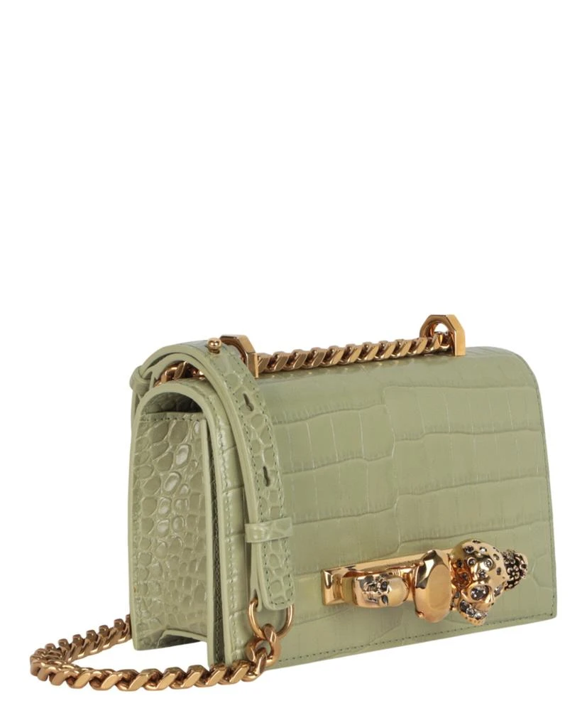 Alexander McQueen Mini Jewelled Embellished Croc-Embossed Shoulder Bag 2