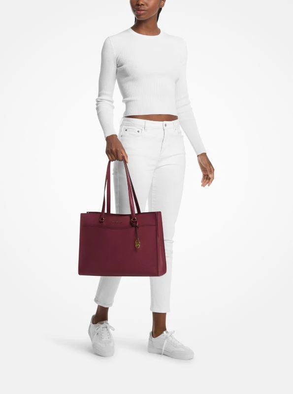 Michael Kors Jet Set Travel Large Saffiano Leather Pocket Tote Bag 3