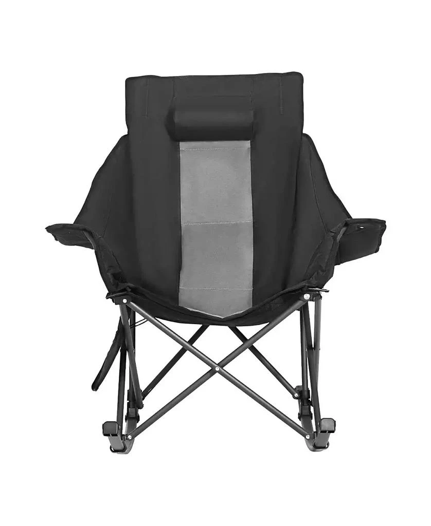 Mecale Heated Camping Chair, 3 Heating Settings, Padded Folding Rocker with Pocket and Cupholder, Supports 225 lbs, Portable Outdoor Chair 10