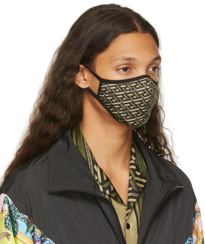 Versace Black & Khaki Logo Face Mask 2