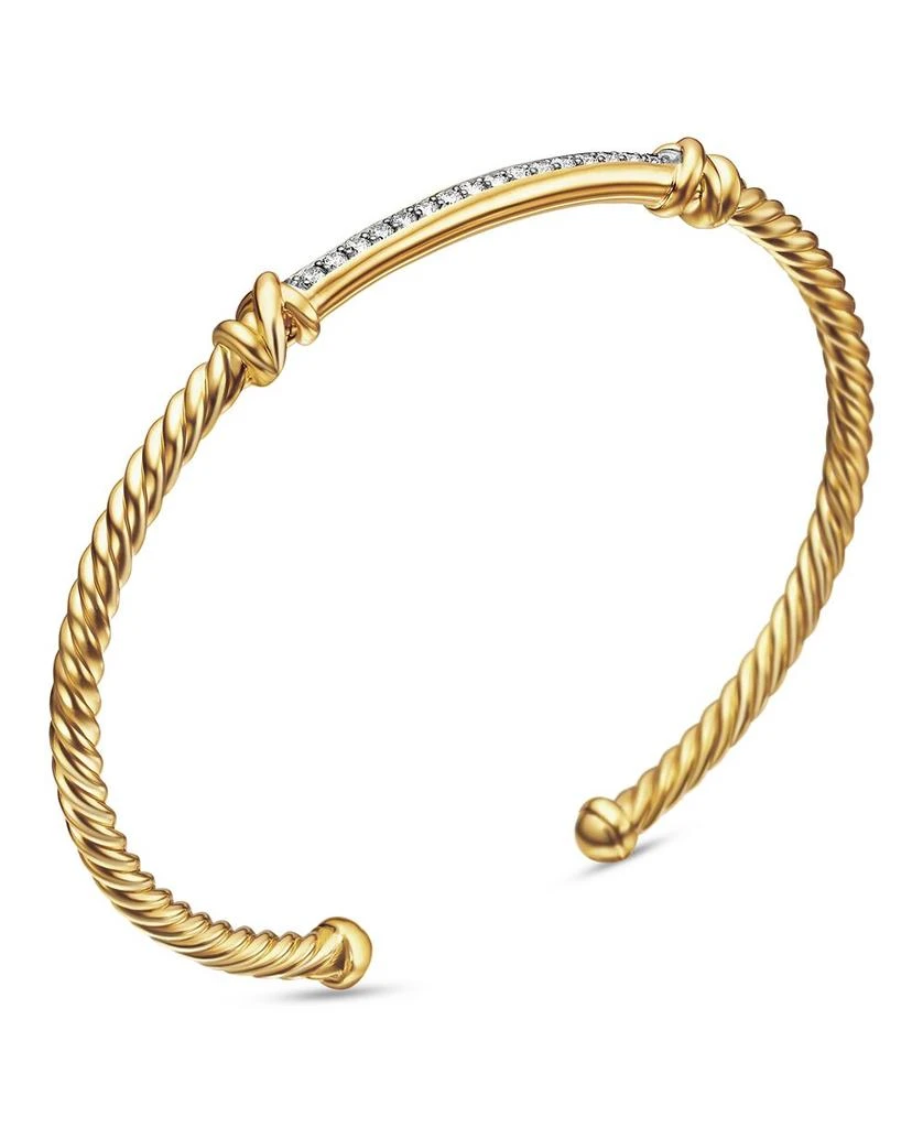 David Yurman Petite Helena Two Station Wrap Bracelet in 18K Yellow Gold with Diamonds 3